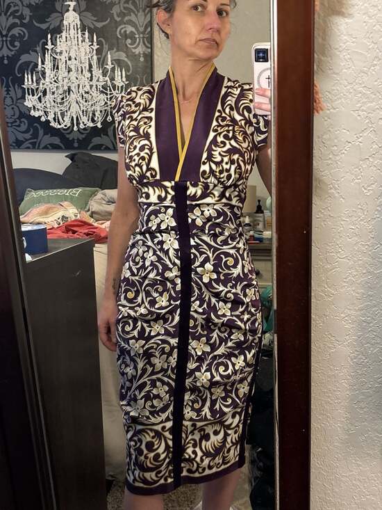Nicole Miller Dresses & Skirts - M2: Nicole Miller Collection Purple Scroll Floral Sheath Dress small